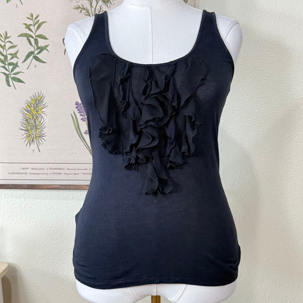 Ruffle Tank Top Gloomy Coquette Dark Romantic Dolly Femme 2010s Americana M